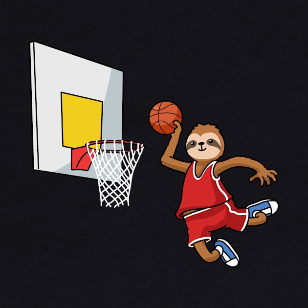 Sloth Basketball Funny Basketball Gift by CatRobot